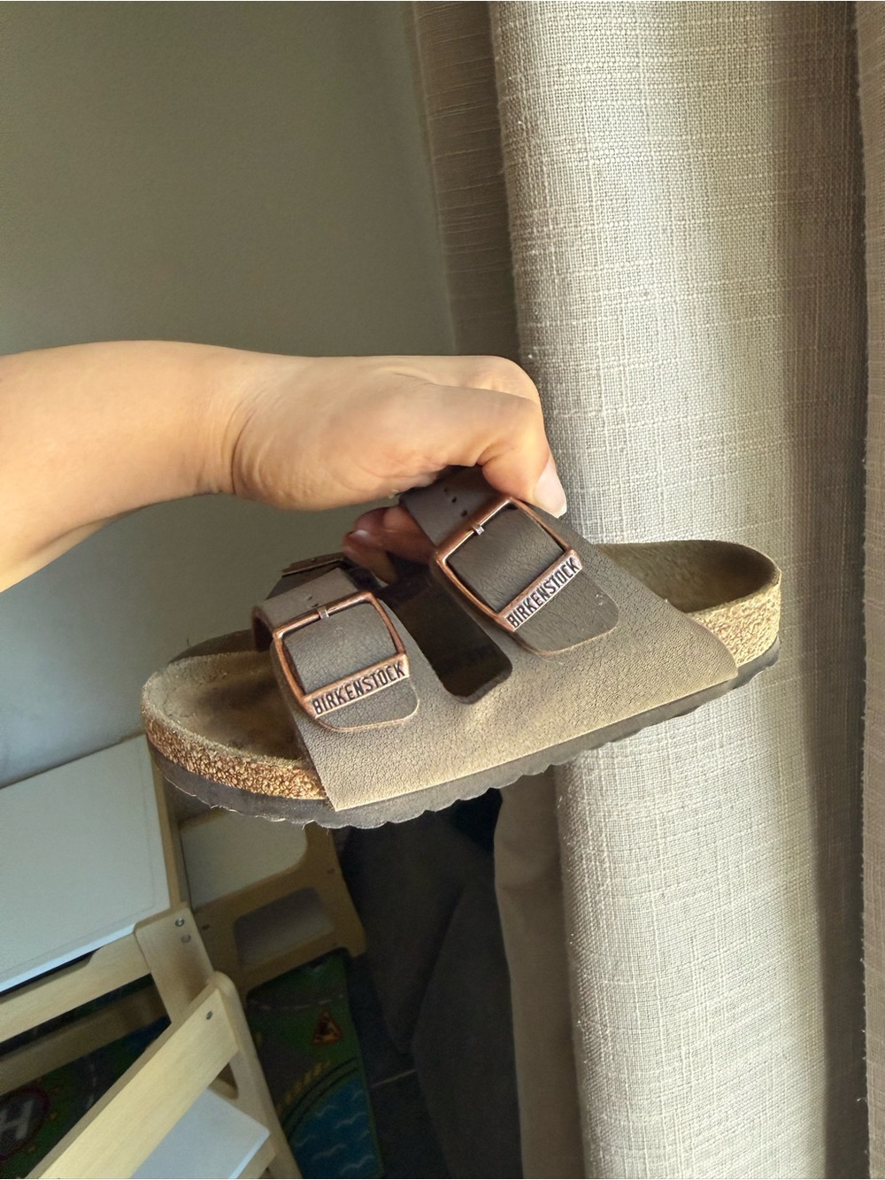 Birkenstock Arizona KIDS Suede Double-Buckle Sandal - Brown